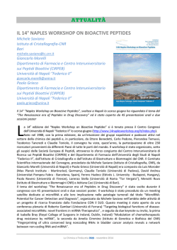 attualit&agrave; il 14&deg; naples workshop on bioactive peptides
