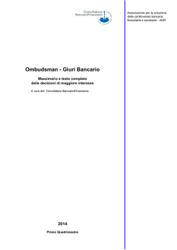 Massimario 1&deg; quad 2014 - Conciliatore bancario