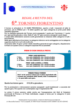 6&deg; Torneo fiorentino PROGRAMMA