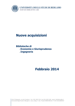 Febbraio 2014 - Servizi bibliotecari