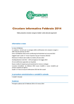 CIRCOLARE FEBBRAIO 2014 - Confesercenti Pistoia