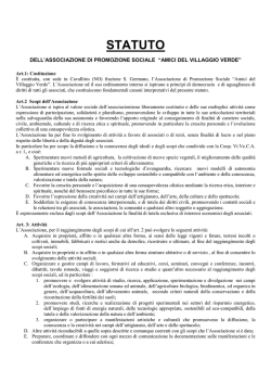 statuto APS amici villaggio verde