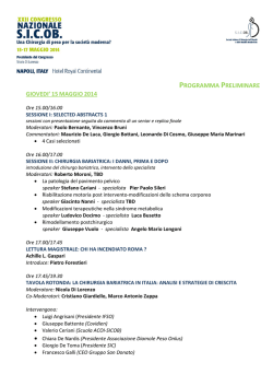 PROGRAMMA PRELIMINARE