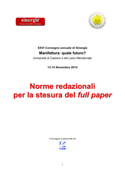 Norme redazionali per la stesura del full paper
