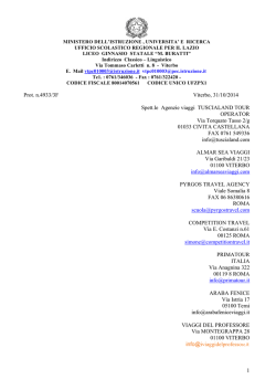 1 Prot. n.4933/3F Viterbo, 31/10/2014 Spett.le Agenzie