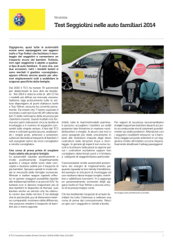 Test Seggiolini nelle auto familiari 2014