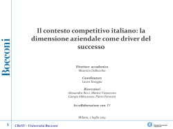 presentazione/short (pdf 60Kb) - Università Bocconi - CRESV