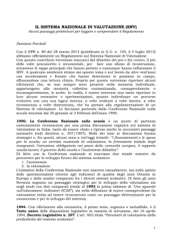 Il Sistema di Valutazione in Italia 2013