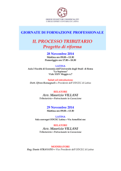 IL PROCESSO TRIBUTARIO Progetto di riforma