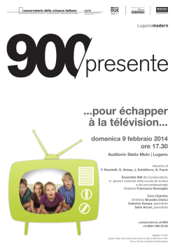 pour &eacute;chapper &agrave; la t&eacute;l&eacute;vision - Conservatorio della Svizzera Italiana