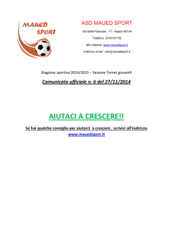 comunicato n. 6 del 27/11/2014