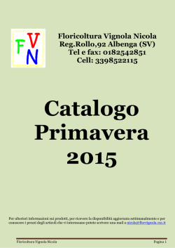 Catalogo 2015 - Floricoltura Vignola Nicola