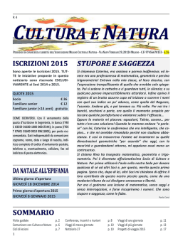 QUOTE 2015 GIOVED&Igrave; 18 DICEMBRE 2014 GIOVED&Igrave; 8 GENNAIO