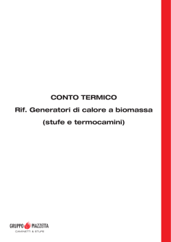 CONTO TERMICO Rif. Generatori di calore a biomassa