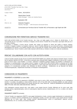 CONVENZIONE PER FORNITURA SERVIZI TRANSFER NCC