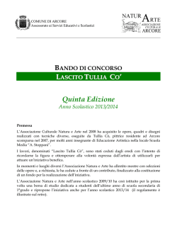 Bando di concorso "Lascito Tulla C&ograve;" - 5 a edizione