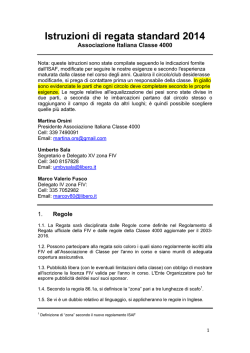 Istruzioni di regata standard 2014 - Associazione Italiana Classe