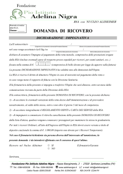 DOMANDA DI RICOVERO