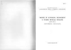 Mostra di autografi, manoscritti e stampe musicali siciliane, Palermo?