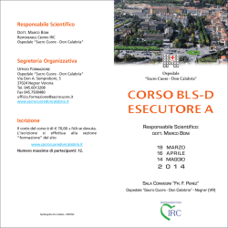 CORSO BLS-D ESECUTORE A - Ospedale Sacro Cuore Don Calabria