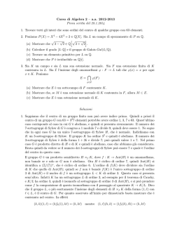 Corso di Algebra 2 &ndash; a.a. 2012-2013 Prova scritta del 28.1.2014 1