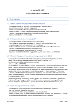 Curriculum vitae et studiorium