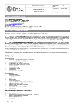 Servizi Telematici - Banca del Fucino