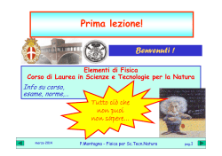 Prima lezione! - Pavia Fisica Home Page