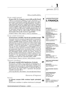 9 21 32 n. gennaio 2015 Sommario