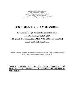 DOCUMENTO DI AMMISSIONE
