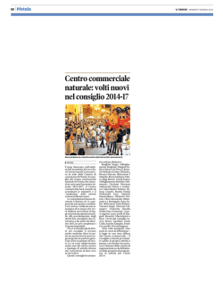 Centro commerciale naturale: volti nuovi nel consiglio 2014-17
