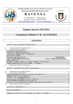 C.U. N. 38... - FIGC Ravenna