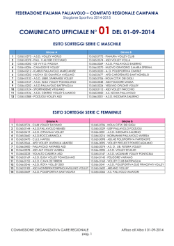 comunicato ufficiale n° 01del 01-09-2014