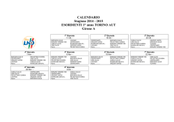 Calendario Esordienti 1&deg; anno