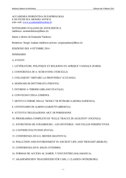 4 Ottobre 2014 - Accademia fiorentina di papirologia e studi sul
