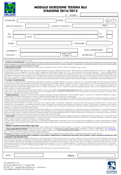 Tessera Blu - CUS Milano