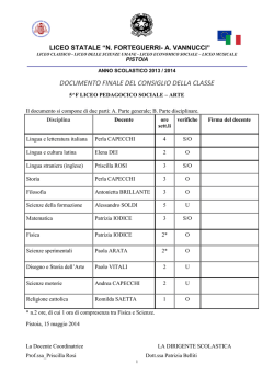 documento 15 maggio 2014 - Liceo Statale Forteguerri – Vannucci
