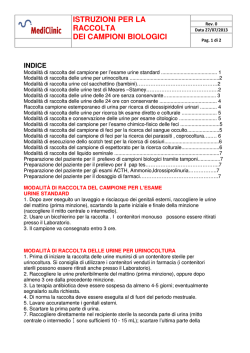 Informativa campioni per esame di laboratorio