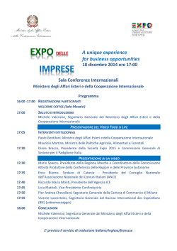Programma evento - Ministero degli Affari Esteri