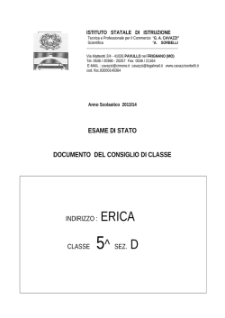 Classe 5 D ERICA - Istituto Cavazzi Sorbelli