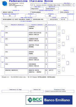 Sorteggio - Federazione Italiana Bocce