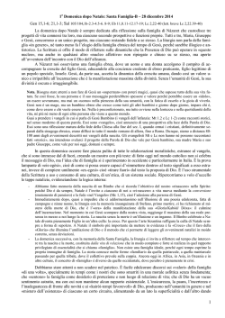 (D) DOMENICA 1a DOPO NATALE &ndash; SANTA