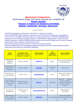 Operazione Trasparenza Destinazione Stage