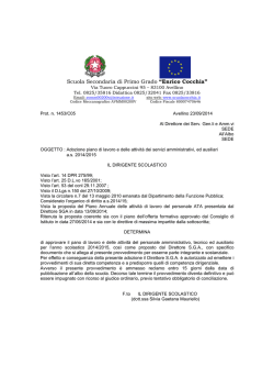 Piano attivit&agrave; personale ATA 2014-15