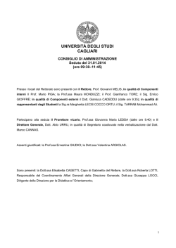 31 gennaio 2014 - Università degli studi di Cagliari.