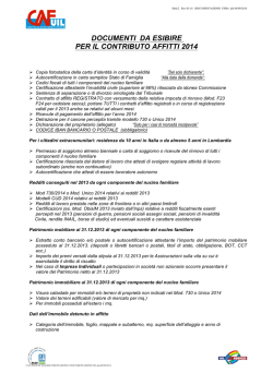 documenti da esibire per il contributo affitti 2014