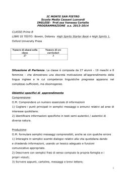 PROGRAMMAZIONE I B - Istituto comprensivo di Monte San Pietro