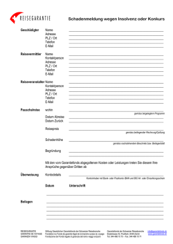  Schadenmeldung wegen Insolvenz oder