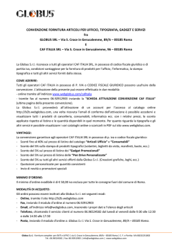 CONVENZIONE FORNITURA ARTICOLI PER