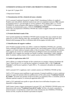 CONDIZIONI GENERALI DI VENDITA DEI